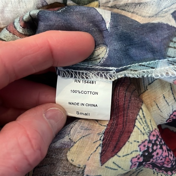 JEAN PIERRE KLIFA Shirt Alice’s Garden Parktown Long Sleeve, Sheer SMALL - Picture 5 of 5